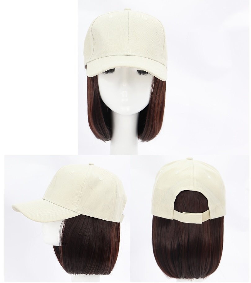 ウィッグ付きキャップ カラーB キャップ白 髪色チェンジ かぶるだけ キャップ ボブ キャップ付きウィッグ n465拍卖