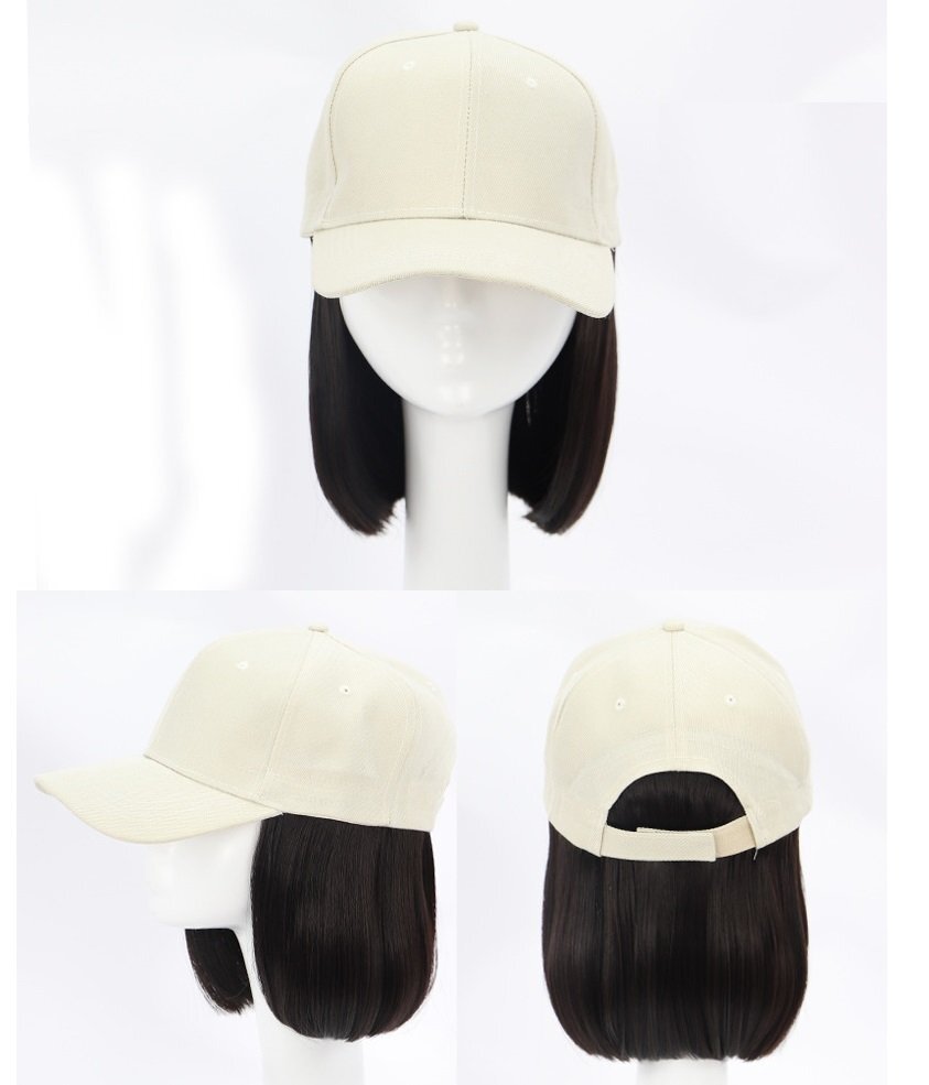 ウィッグ付きキャップ カラーC キャップ白 髪色チェンジ かぶるだけ キャップ ボブ キャップ付きウィッグ n465拍卖