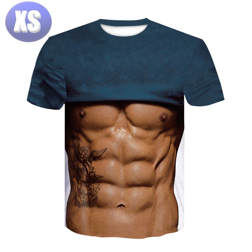 プリントTシャツ マッチョ 筋肉 XS Tシャツ イミテーション 面白 グッズ 2544拍卖