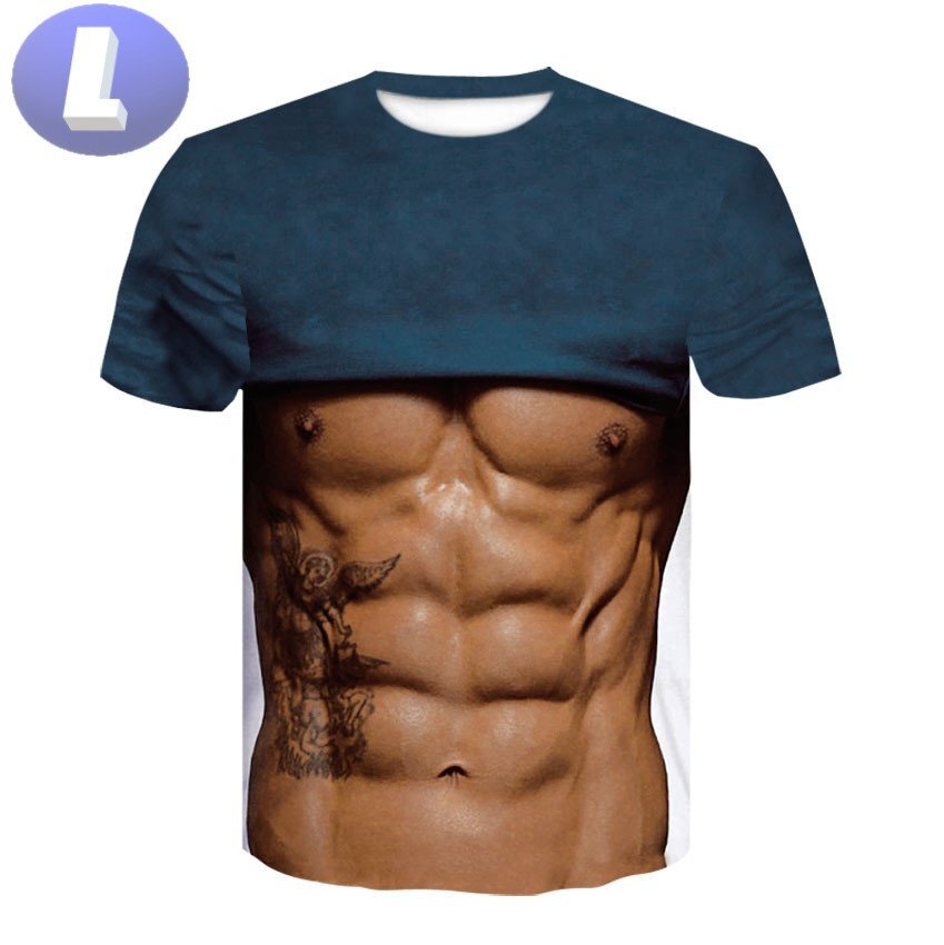 プリントTシャツ マッチョ 筋肉 L Tシャツ イミテーション 面白 グッズ 2544拍卖