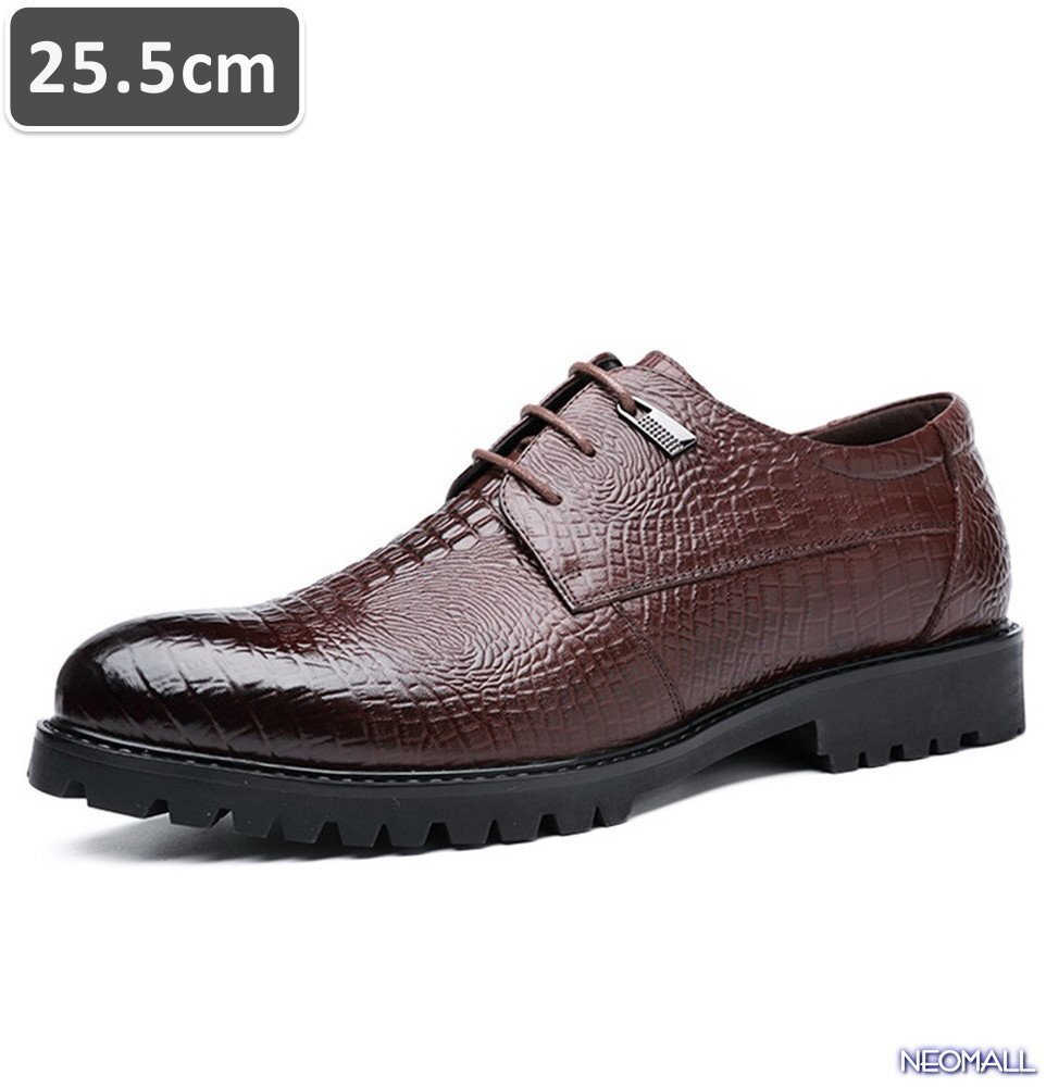 売れ筋商品 ☆ メンズ ビジネス レザー シューズ ブラウン サイズ 25.5cm 革靴 靴 カジュアル 屈曲性 通勤 軽量 【431】拍卖