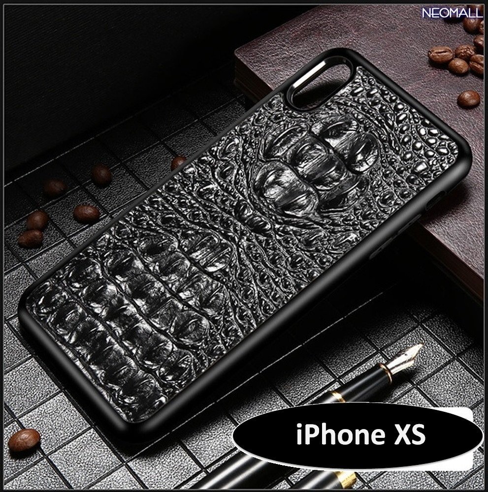 人気商品 ☆ アイホン クロコダイル 型押し レザー スマホケース ブラック アイホンケース 携帯カバー ケース カバー iPhone XS【414】拍卖