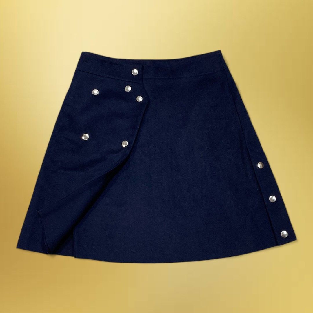 【1円】ACNE STUDIOS アクネストゥディオズ スカート 36 ネイビー KT60-ST-KG拍卖