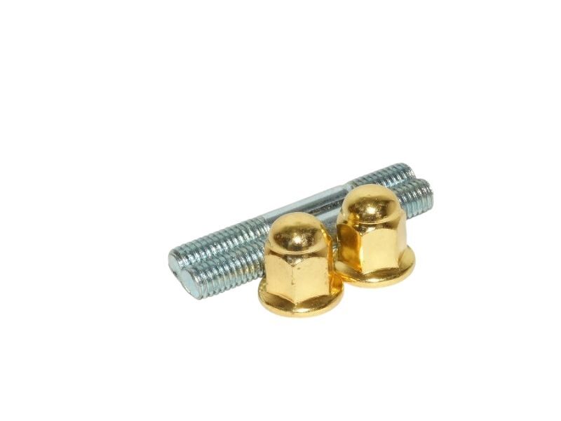 スタッドボルト 6mm+M6P1.0-10HEX 金メッキマフラーナット セット 送料込 2X-1044 拍卖