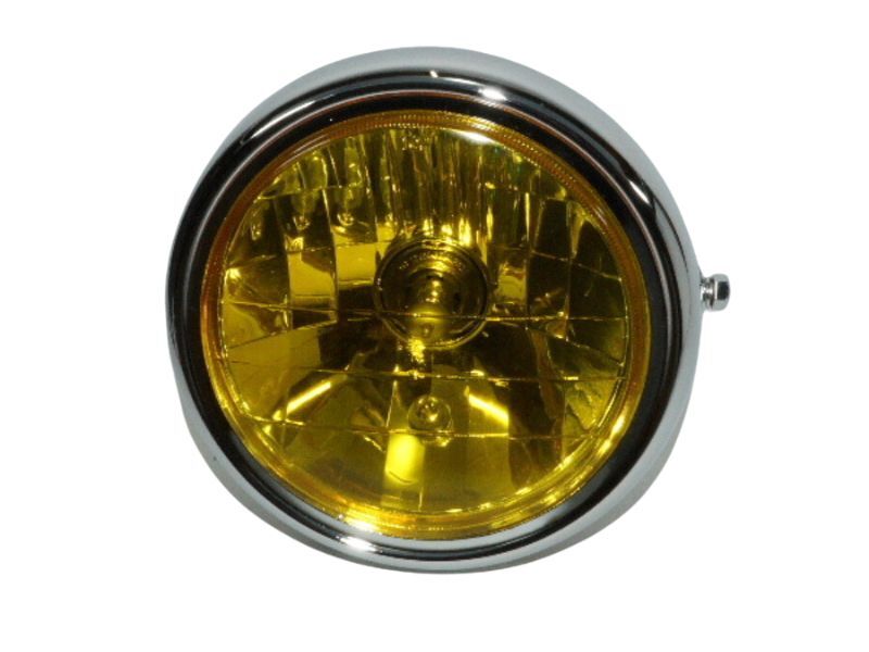 メッキ ヘッドライト 180パイ 黄ガラス HeadLight Yellow lens 送料込 70-1796 拍卖