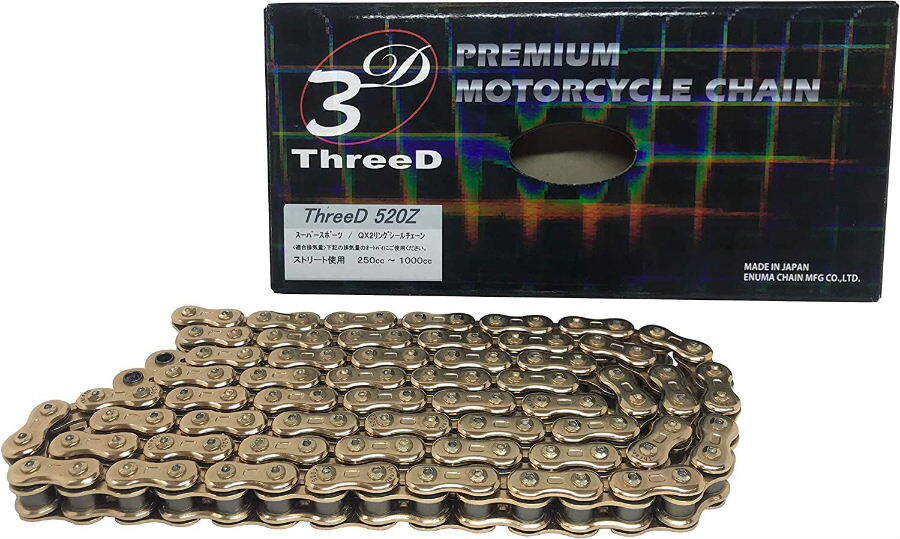 EK エヌマ スリード チェーン 520Z ゴールド 110L MLJ ThreeD Chain 送料込 00-0641 KLX250R ZXR250 ゼファーX KLE500 ZX-6R 拍卖