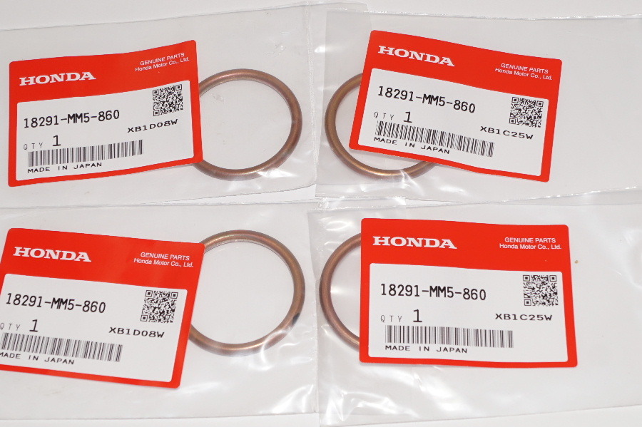 ホンダ純正部品 18291-MM5-860 マフラーガスケット 37x45 4個セット Muffler gasket Genuine parts 送料込 4X-5021 AX-1 VT400S XL250ディ拍卖