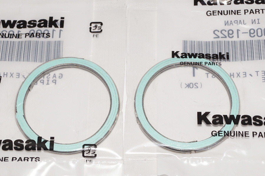 カワサキ純正部品 11009-1922 マフラーガスケット 37x44 2個セット Muffler gasket Genuine parts 送料込 2X-5072 AR125 KDX125 KR250C TDM拍卖