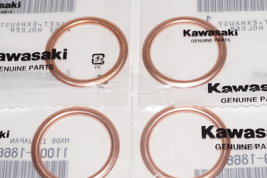 カワサキ純正部品 11009-1866 マフラーガスケット 31-39 4個セット Muffler gasket Genuine parts 送料込 4X-5058 エリミネーター125 Z250F拍卖