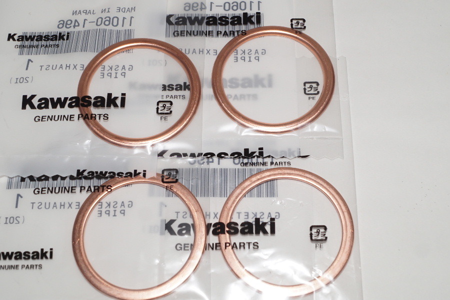 カワサキ純正部品 11060-1496 マフラーガスケット 38x47 4個セット Muffler gasket Genuine parts 送料込 4X-5059 EX-4 W400 バルカン400 拍卖