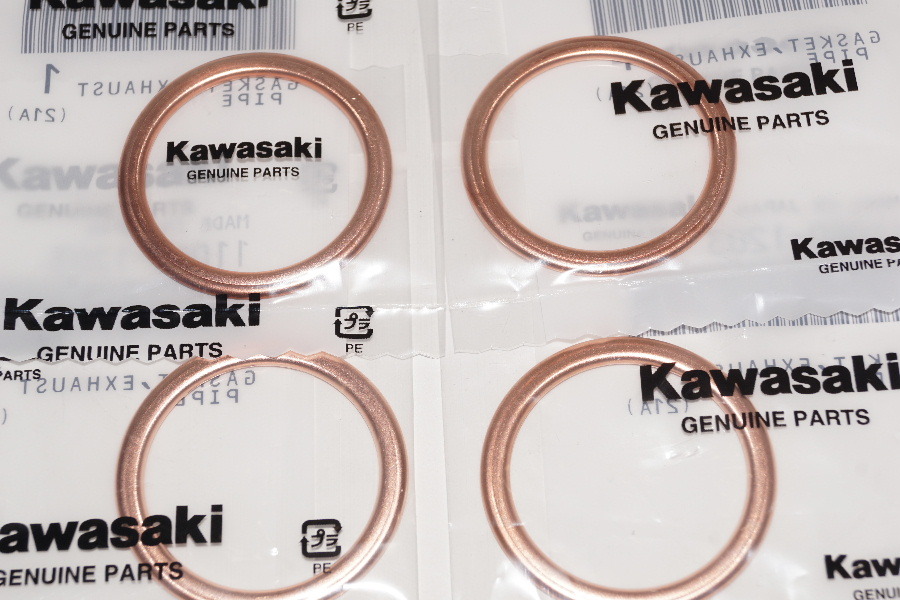 カワサキ純正部品 11061-1387 マフラーガスケット 35x44 4個セット Muffler gasket Genuine parts 送料込 4X-5063 ZX1000J ニンジャZX-10R拍卖