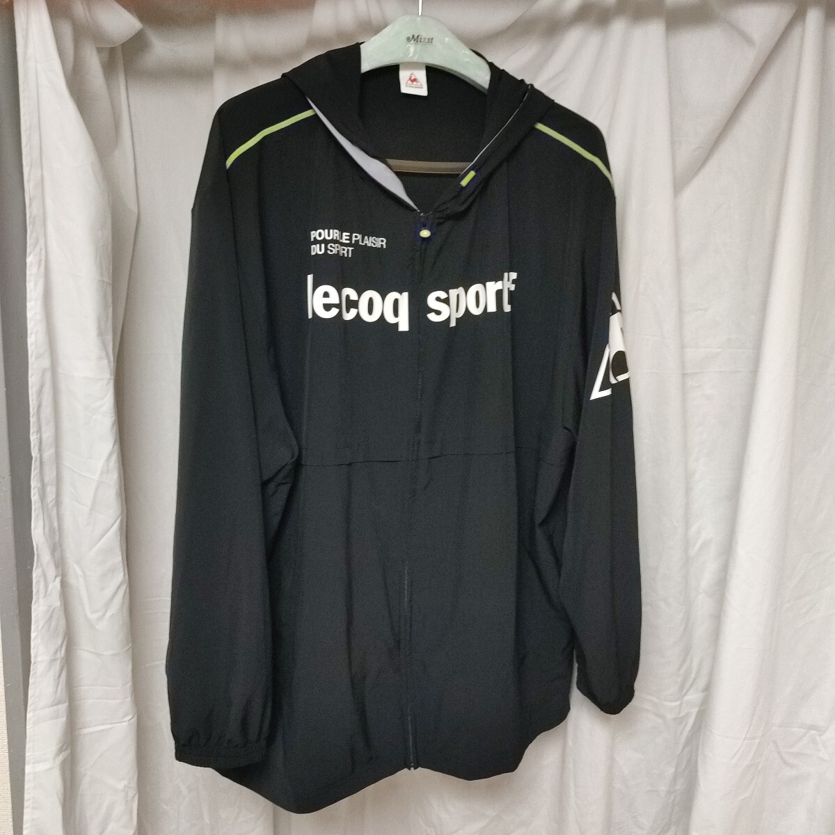 ブラック ウインドブレーカーle cop sportif 4XL フード付き 黒 ブラック拍卖