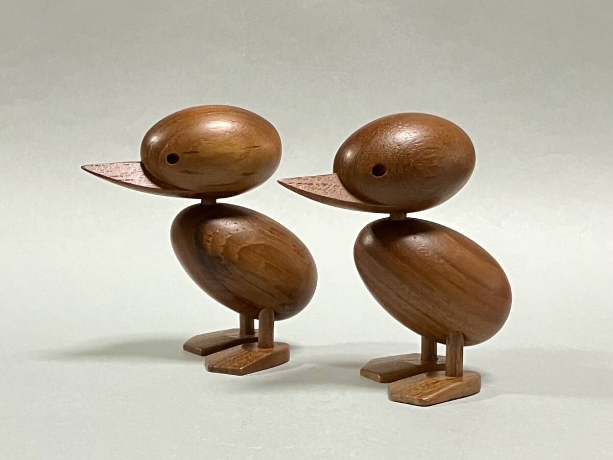 ★木製 ダック/カモ/アヒル 2体 首が回ります!H9.8cm:北欧・玩具・木工・人形・オブジェ・フィギュア・インテリア・ディスプレイ拍卖