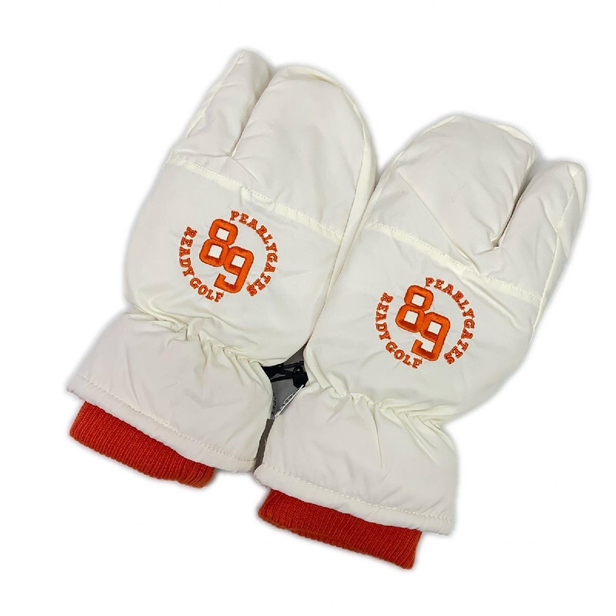 coco 中古 パーリーゲイツ PEARLY GATES ミトン ホワイト×オレンジ 内側フリース レターパックプラス発送可 K017213拍卖