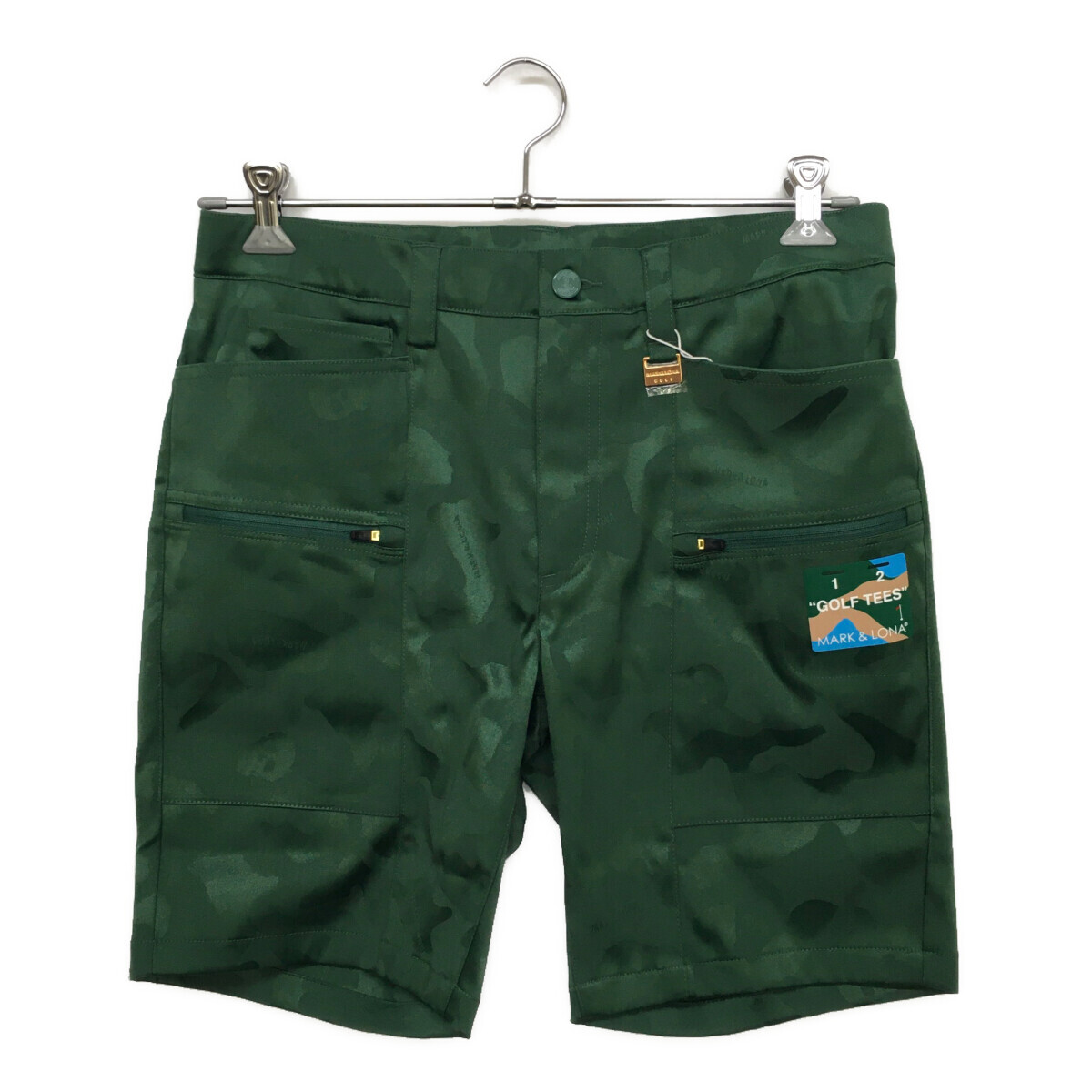 coco 未使用品【SALE】マークアンドロナ MARK&LONA メンズ ハーフパンツ 46(M) 緑 カモフラ柄 レターパックプラス発送可 90221拍卖