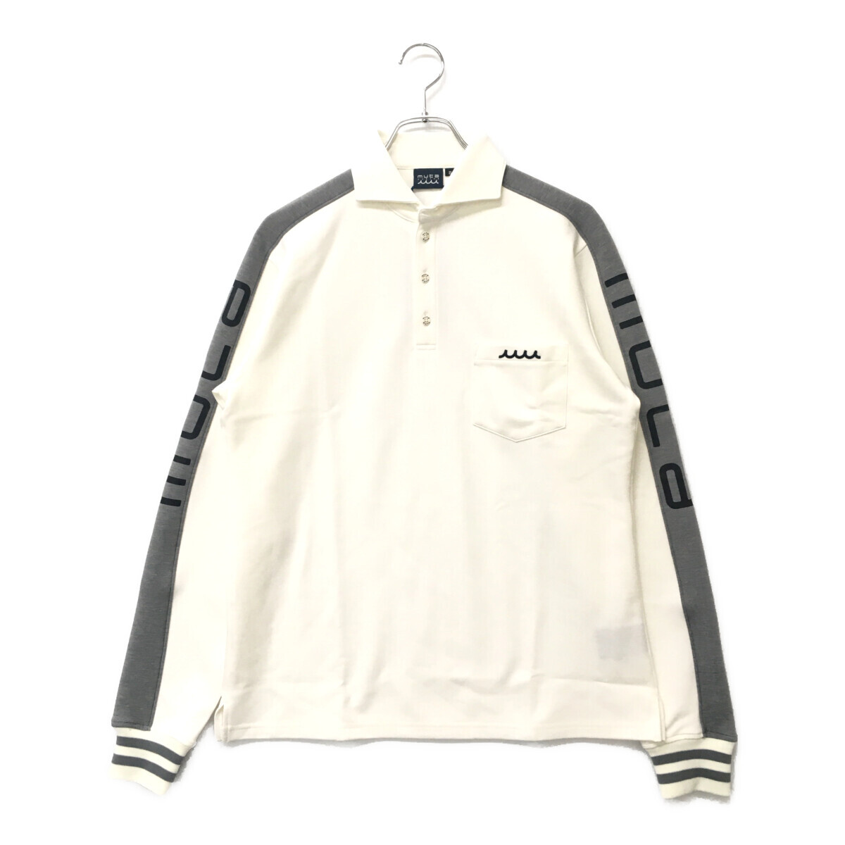 coco 未使用品【SALE】ムータマリン muta MARINE メンズ 長袖ポロシャツ 5(M) 白 ホワイト レターパックプラス発送可 86970拍卖