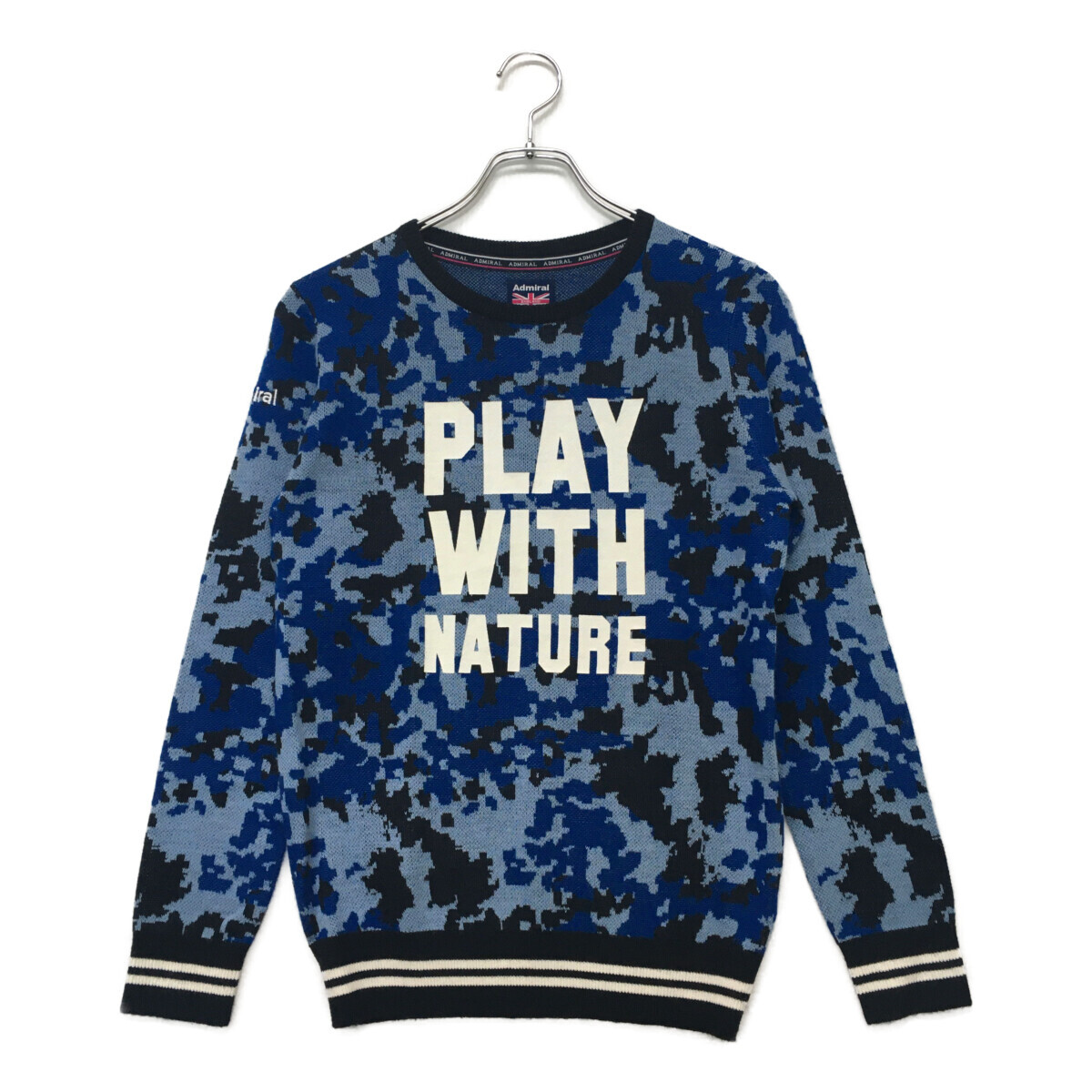 coco 未使用品【SALE】アドミラルゴルフ Admiral Golf レディース セーター M 青 迷彩 カモフラ レターパックプラス発送可 K1502拍卖