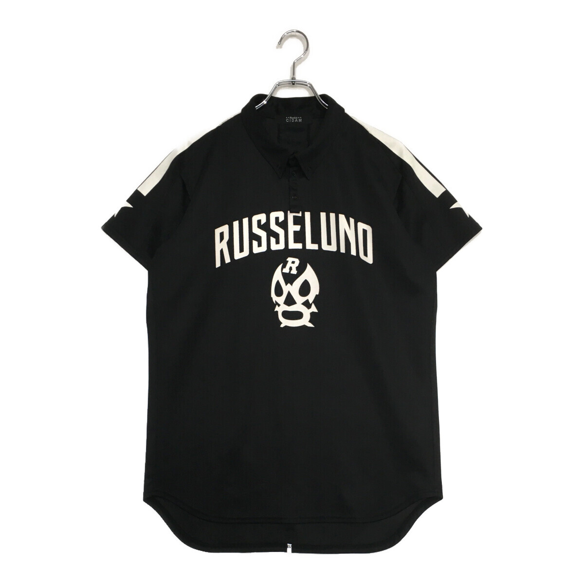 coco 中古 ラッセルノ RUSSELUNO メンズ 半袖ポロシャツ 6(LL) 黒 ブラック ボタンダウン ネコポス発送可 103948拍卖