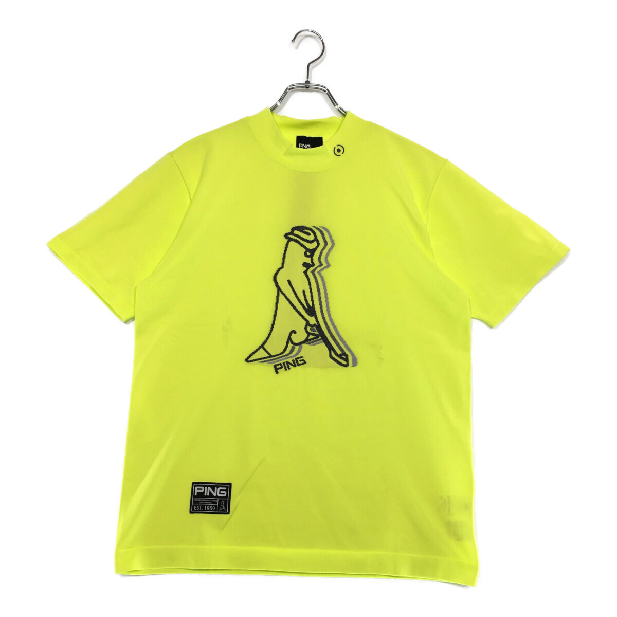 coco 未使用品【値下げ】ピン PING メンズ ニット L 黄 イエロー 半袖 モックネック 訳あり レターパックプラス発送可 118833拍卖