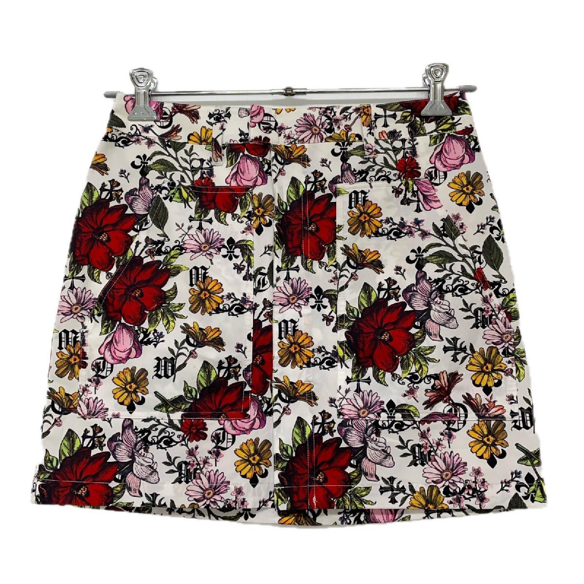 coco 中古【値下げ】 ダンスウィズドラゴン レディース スカート 2(M) ホワイト ガーデンプリント 総柄 ネコポス発送可 K020008拍卖