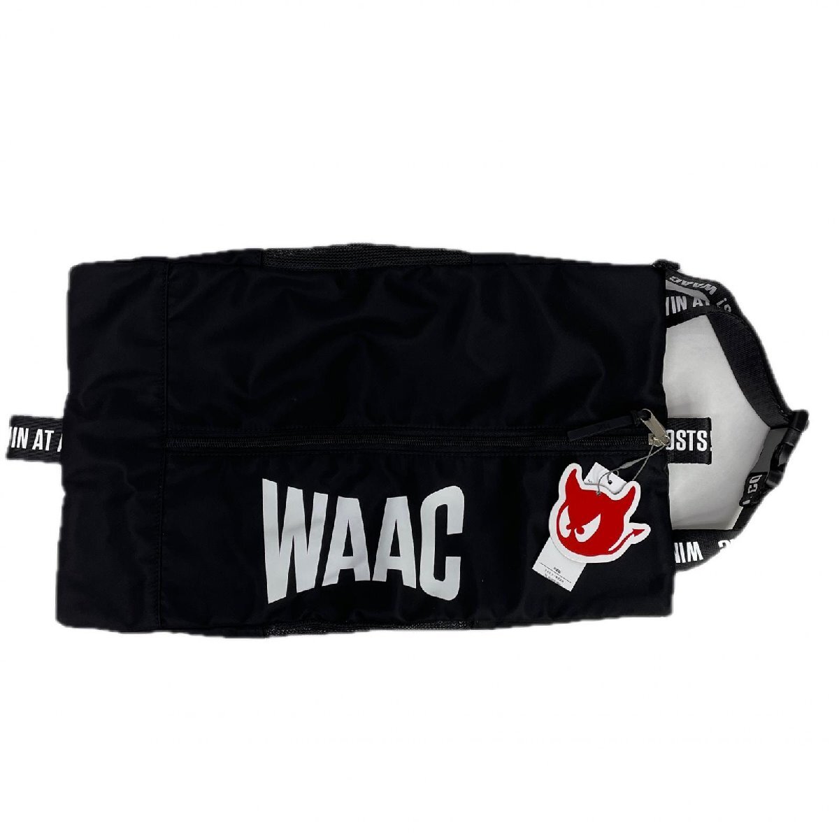 coco 未使用品 ワック WAAC シューズケース 黒 ブラック ロゴプリント WAACKY レターパックプラス発送可 K022009拍卖