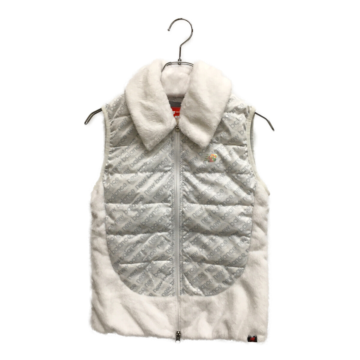 coco 中古 ニューバランスゴルフ レディース ベスト 1(M) 白系 ホワイト ロゴ総柄 襟ボア 中綿 レターパックプラス発送可 K014393拍卖