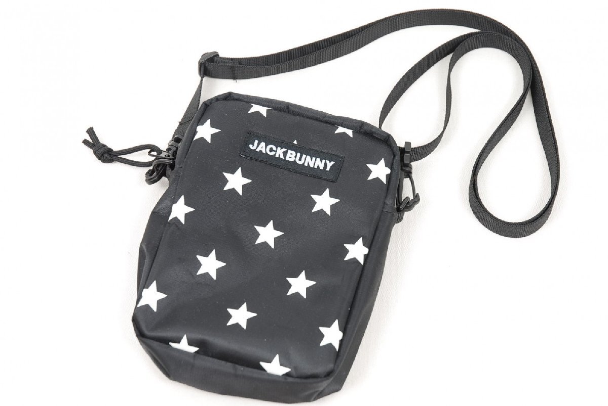 coco 中古【SALE】 ジャックバニー Jack Bunny!! ノベルティグッズ ブラック×ホワイト/スター柄 ポシェット ポーチ ネコポス発送可 79744拍卖