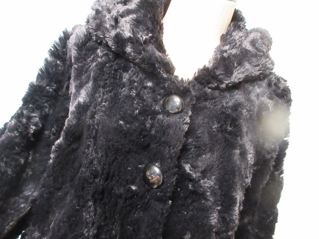 FREE'S SHOP フリーズショップ フェイクファーコート もこもこジャンパー ブラック 気持ちいい肌触り拍卖