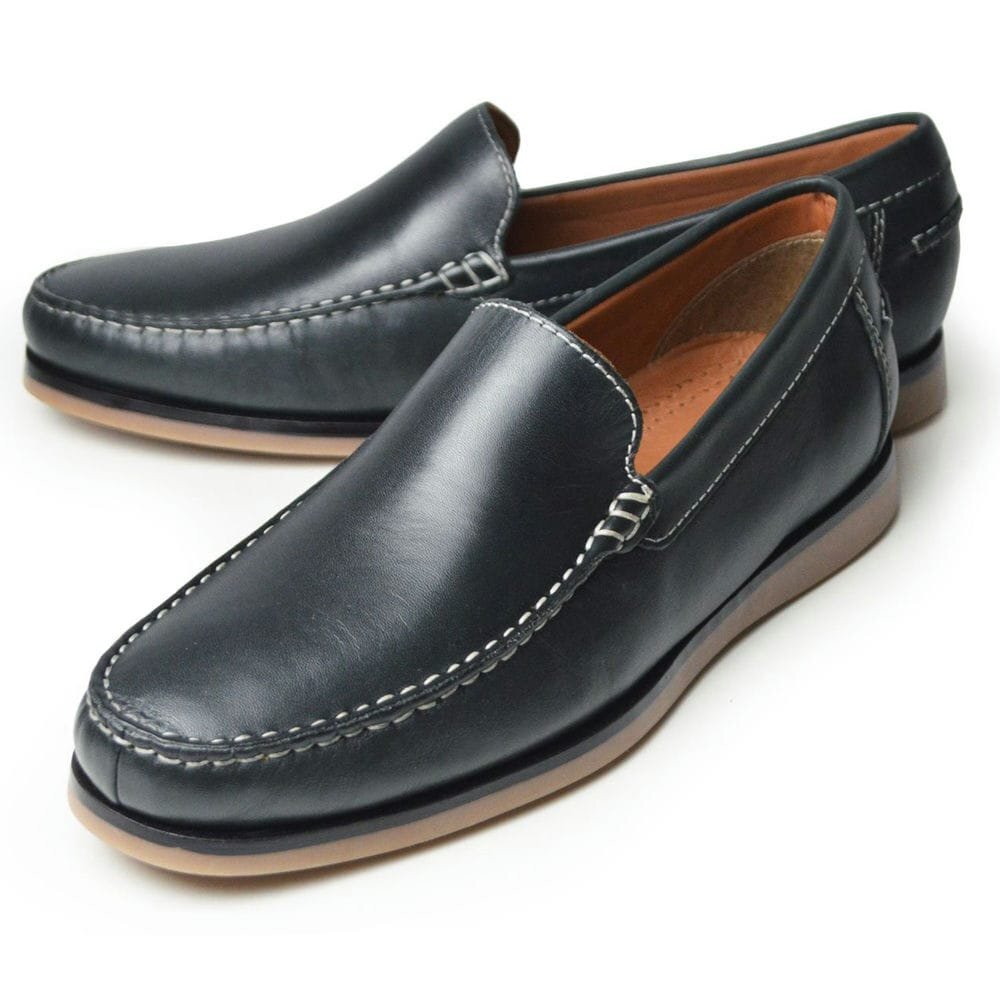 新品■27cm 本革 ローファー メンズ レザー スリッポン 革靴 ドレスシューズ 大人 カジュアル ヴィンテージ 防滑 軽量 LEON【エコ配送】拍卖