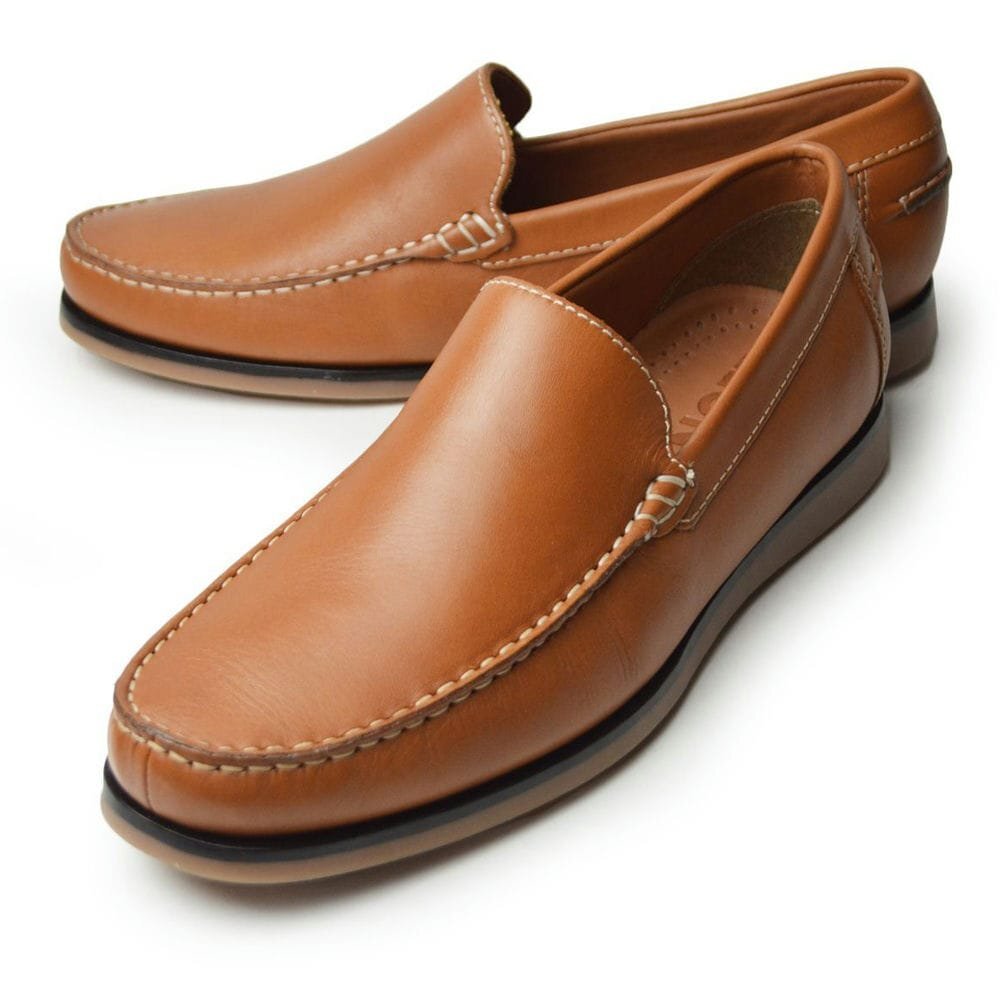 新品■25.5cm 本革 ローファー メンズ レザー スリッポン 革靴 ドレスシューズ 大人 カジュアル ヴィンテージ 防滑 軽量 LEON【エコ配送】拍卖