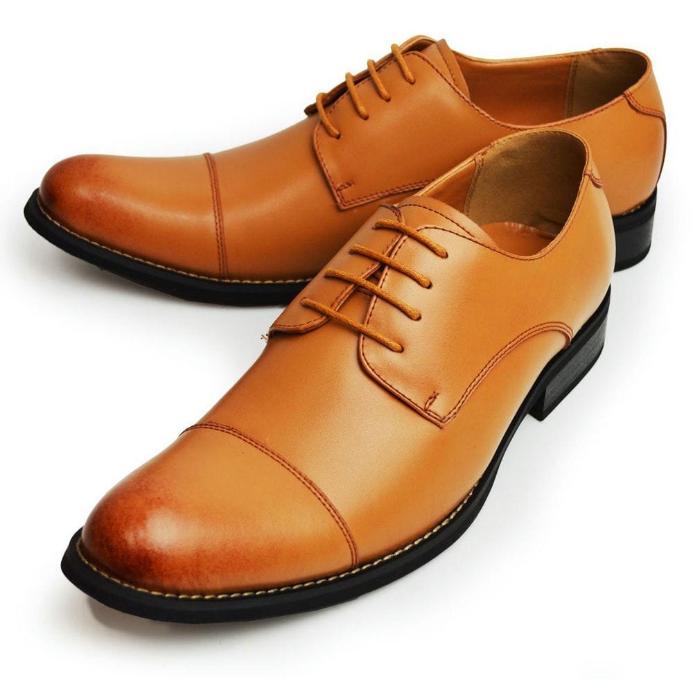 【在庫処分】新品■27cm ビジネスシューズ 日本製 革靴 3E EEE 幅広 ライトブラウン 内羽根 外羽根 フォーマル カジュアル 紳士靴 防滑拍卖