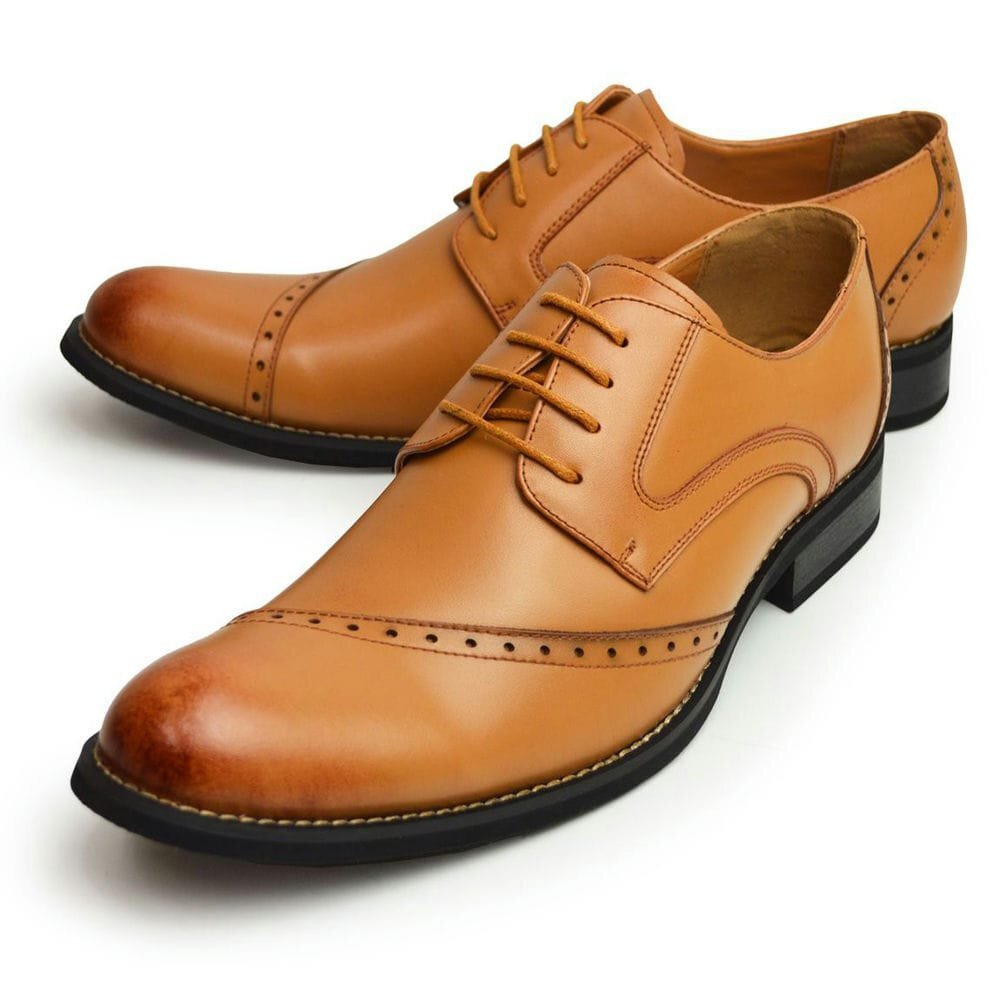 【在庫処分】新品■26cm ビジネスシューズ 日本製 革靴 3E EEE 幅広 ライトブラウン 内羽根 外羽根 フォーマル カジュアル 紳士靴 防滑拍卖