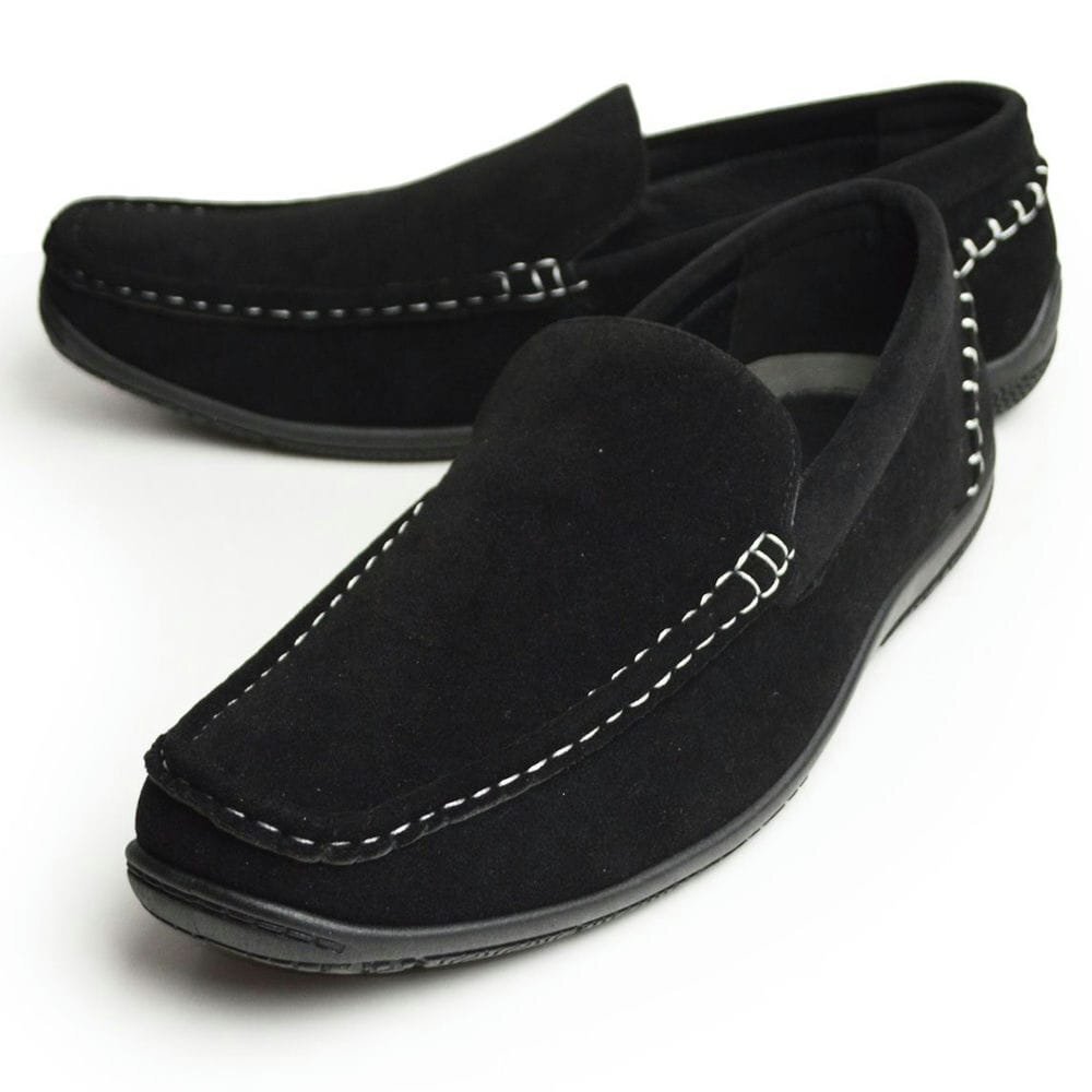 新品■25.5cm スエード スリッポン メンズ 大人 カジュアルシューズ 軽量 白ステッチ 防滑 Richard Smith リチャードスミス【エコ配送】拍卖