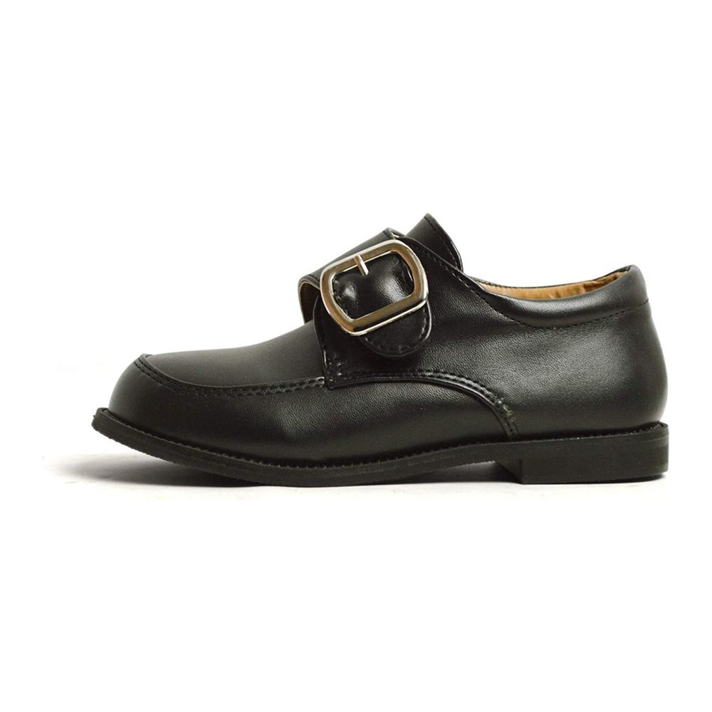新品■16cm キッズ フォーマル シューズ 男女兼用 ブラック 黒 ドレスシューズ バックル ベルト ストラップ マジックテープ【エコ配送】拍卖