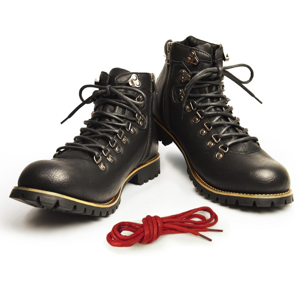 新品■26.5cm メンズブーツ マウンテンブーツ ワークブーツ ヴィンテージ 替え紐つき 幅広 サイドジッパーカジュアルシューズ 幅広 男 靴拍卖