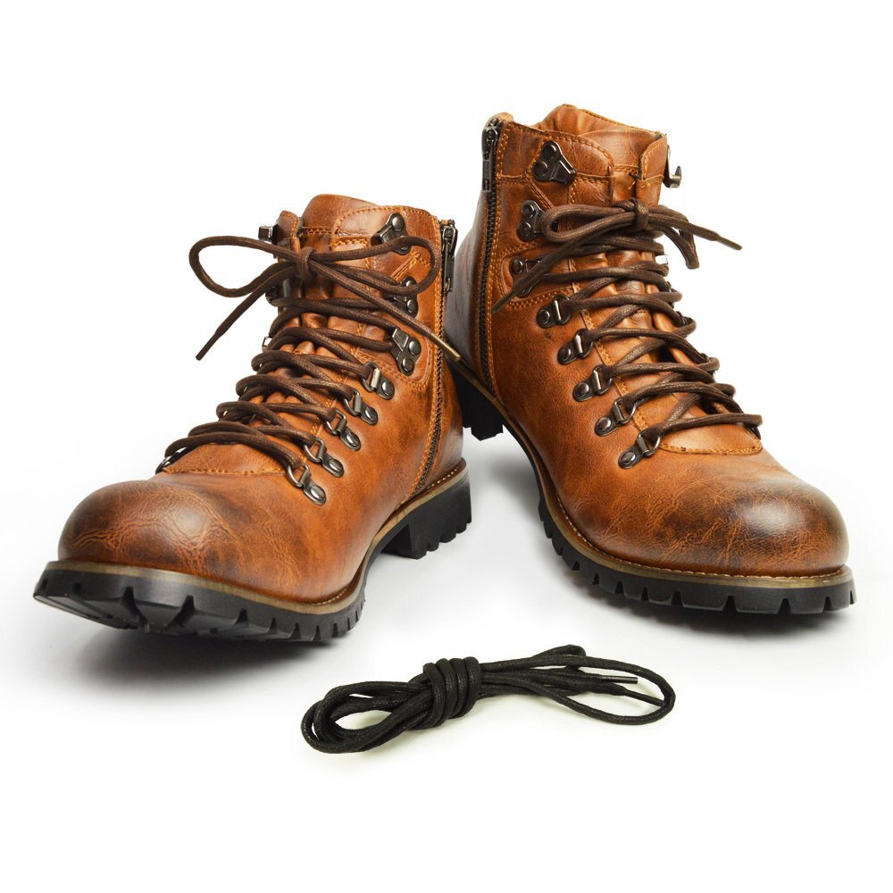 新品■27cm メンズブーツ マウンテンブーツ ワークブーツ ヴィンテージ 替え紐つき 幅広 サイドジッパーカジュアルシューズ 幅広 男 靴拍卖