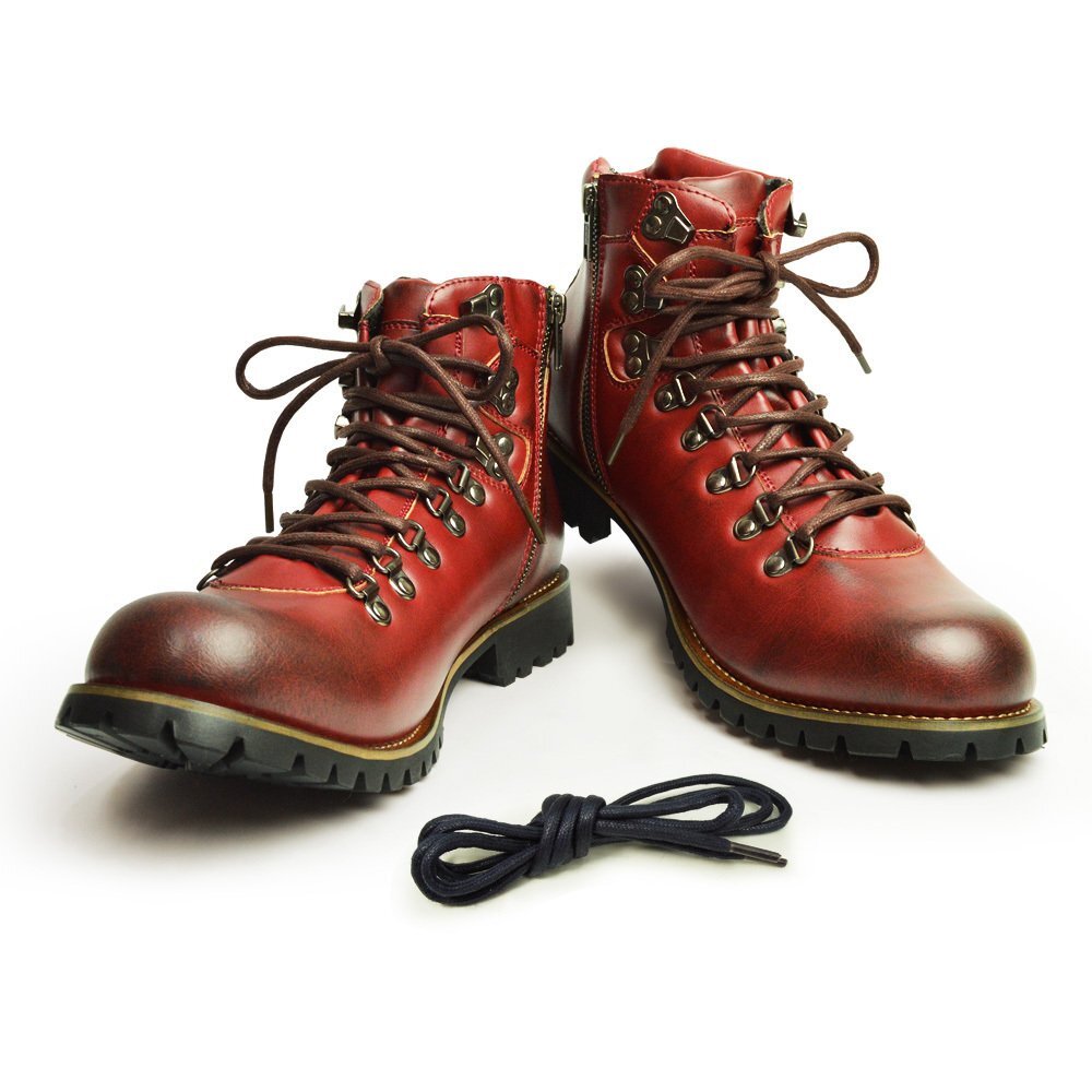 新品■28cm メンズブーツ マウンテンブーツ ワークブーツ ヴィンテージ 替え紐つき 幅広 サイドジッパーカジュアルシューズ 幅広 男 靴拍卖