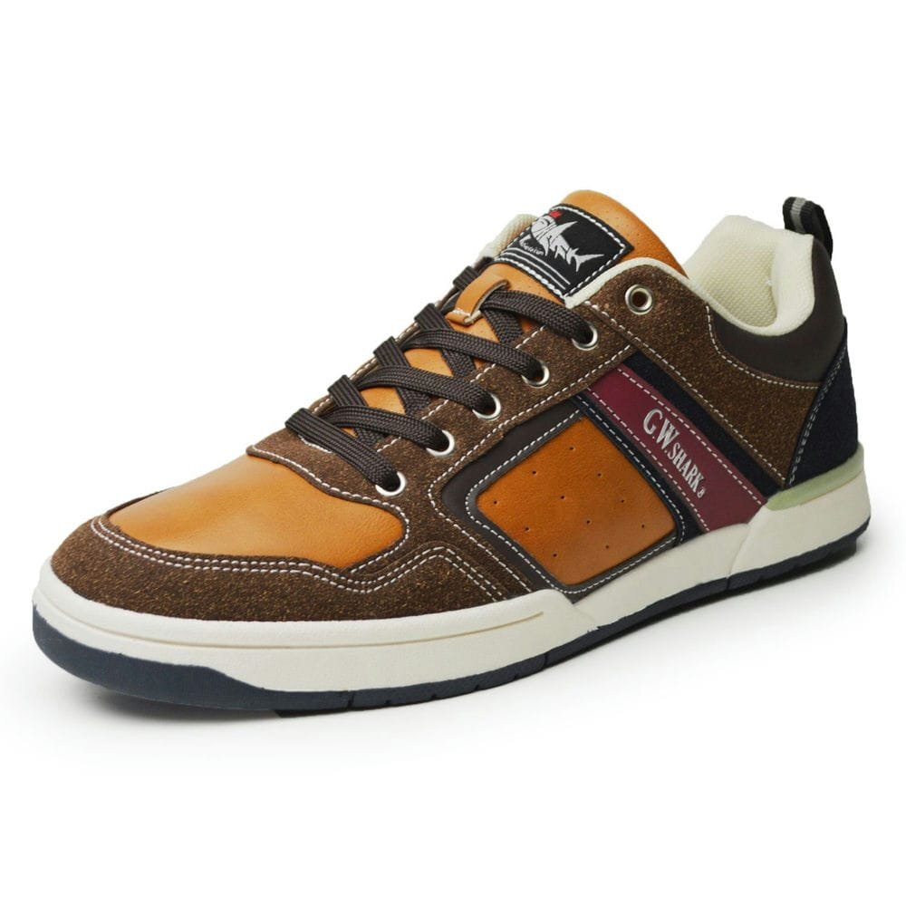 新品■25.5cm 軽量 メンズスニーカー 防滑 クッション マルチカラー レースアップ カジュアル コンフォートシューズ G.W.SHARK【エコ配送】拍卖