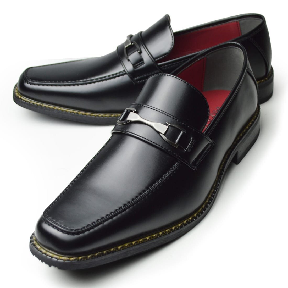 新品■25cm ビジネスシューズ 防水 メンズ 革靴 靴 防滑 防臭 幅広 3EEE 脚長 Uチップ ビットローファー 紳士靴 TAKEZO タケゾー拍卖