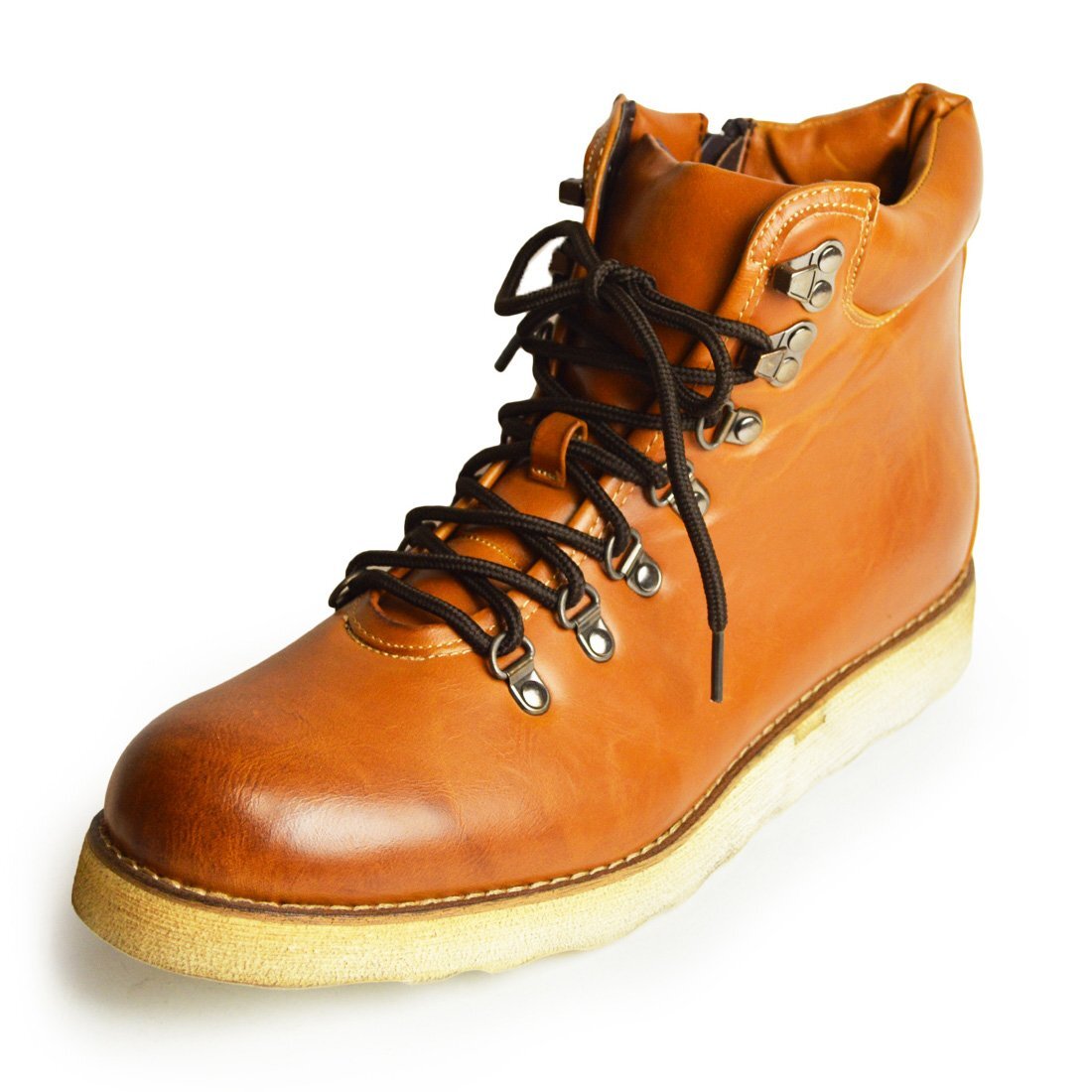 新品■28cm ワークブーツ 2.5cmアップ インソール付き ショート丈 マウンテン ブーツ 着脱簡単 サイドジップ 替え紐つき ビンテージ 紐靴拍卖