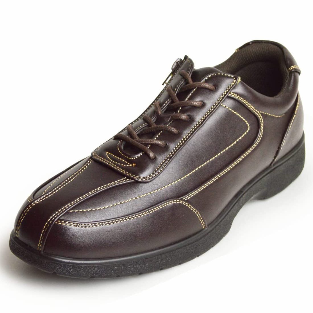 新品■27cm 軽量 幅広 3EEE コンフォートシューズ ウォーキング カジュアル ビジネスシューズ 紐靴 防滑 サイドジップ【エコ配送】拍卖