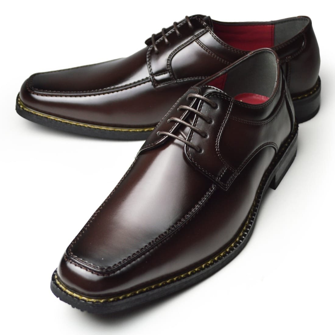 新品■25cm ビジネスシューズ 防水 メンズ 革靴 靴 防滑 防臭 幅広 3EEE 脚長 Uチップ 外羽根 レースアップ 紳士靴 TAKEZO タケゾー拍卖