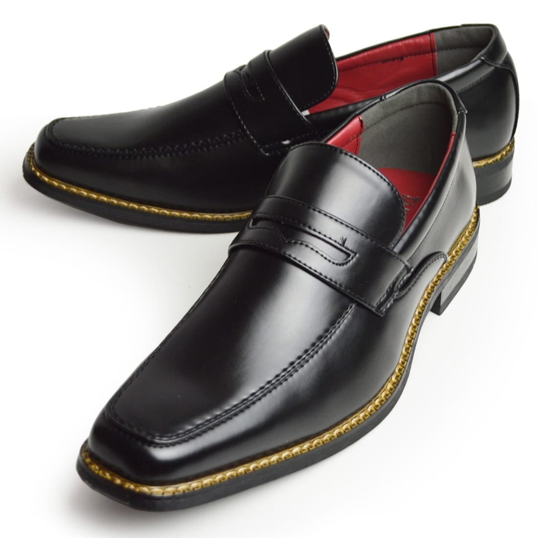 新品■26cm ビジネスシューズ 防水 メンズ 革靴 靴 防滑 防臭 幅広 3EEE 脚長 Uチップ コインローファー 紳士靴 TAKEZO タケゾー拍卖