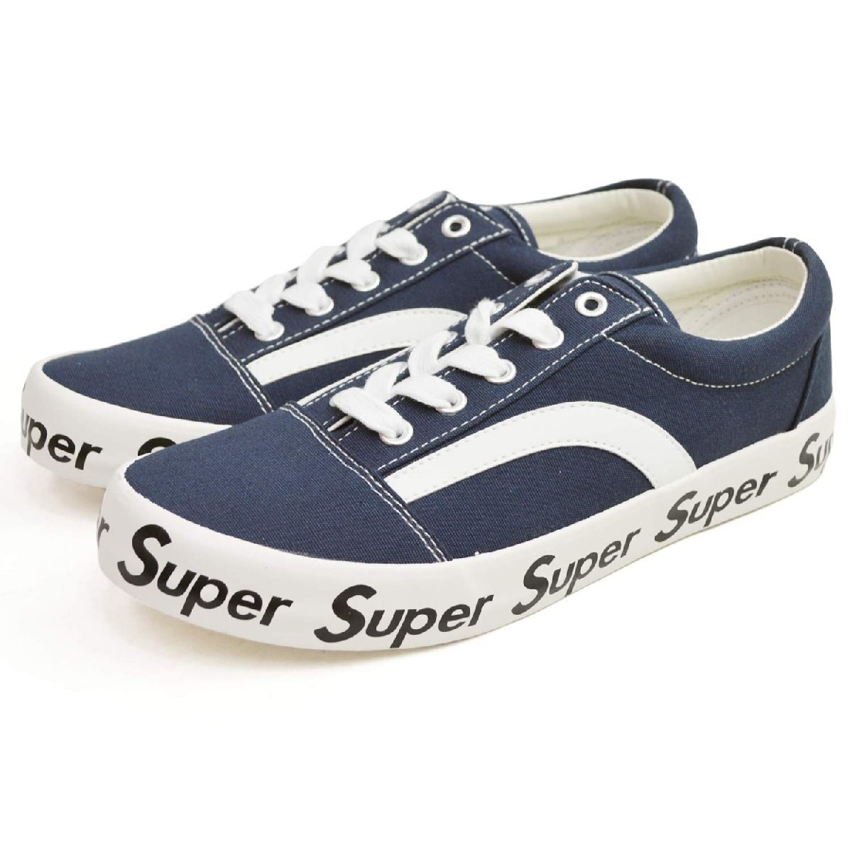 【在庫処分】新品■25~25.5cm レディース 紐靴 スニーカー ローカット フラットシューズ カジュアル ロゴ キャンバス【エコ配送】拍卖