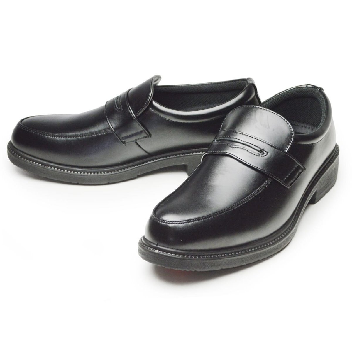 新品■28cm ビジネスシューズ メンズ 防水 革靴 レインシューズ フォーマル コインローファー Uチップ 防滑 屈曲 紳士靴 幅広 4E EEEE 靴拍卖