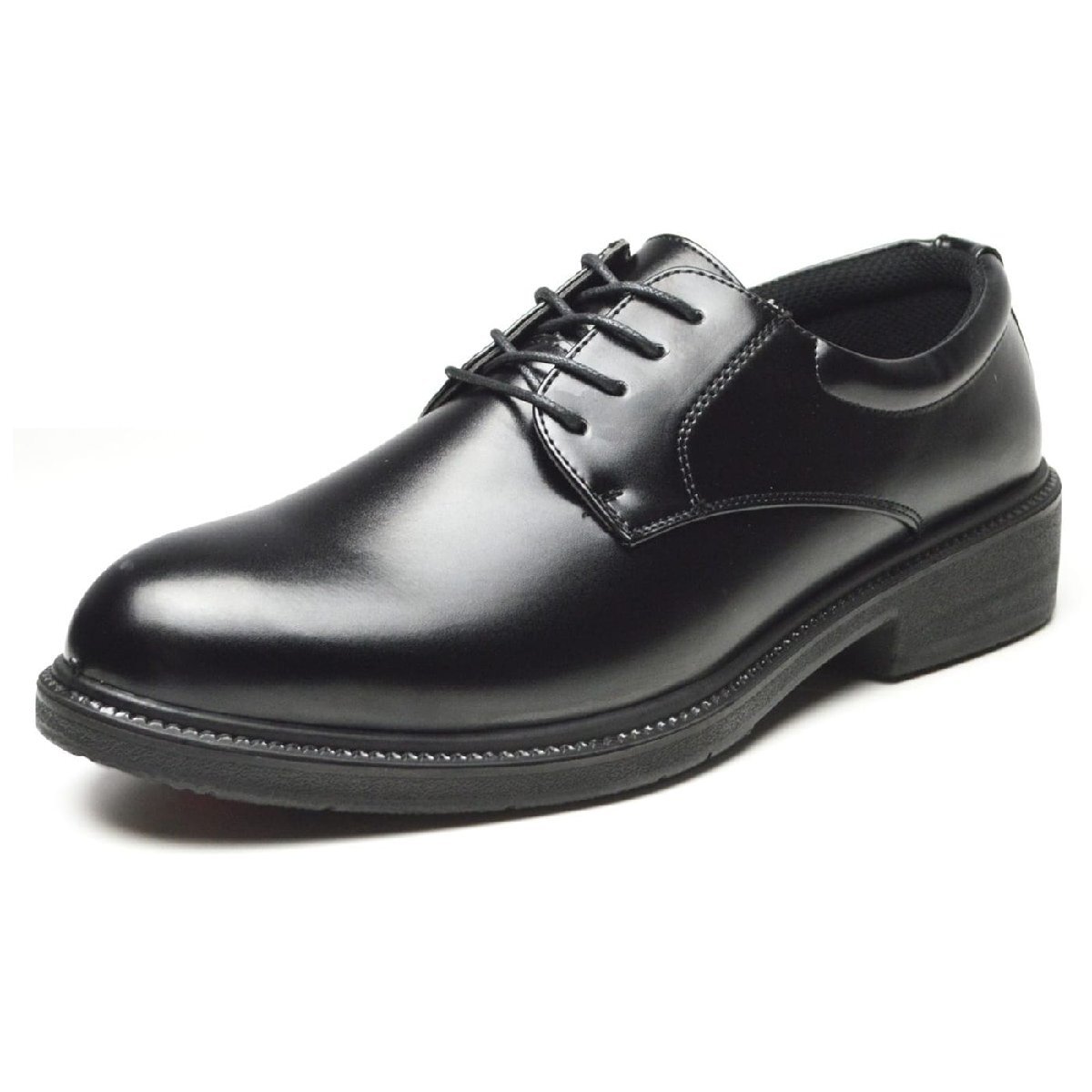 新品■27cm ビジネスシューズ メンズ 防水 革靴 レインシューズ フォーマル 外羽根 プレーントゥ 防滑 屈曲 紳士靴 幅広 4E EEEE 靴拍卖