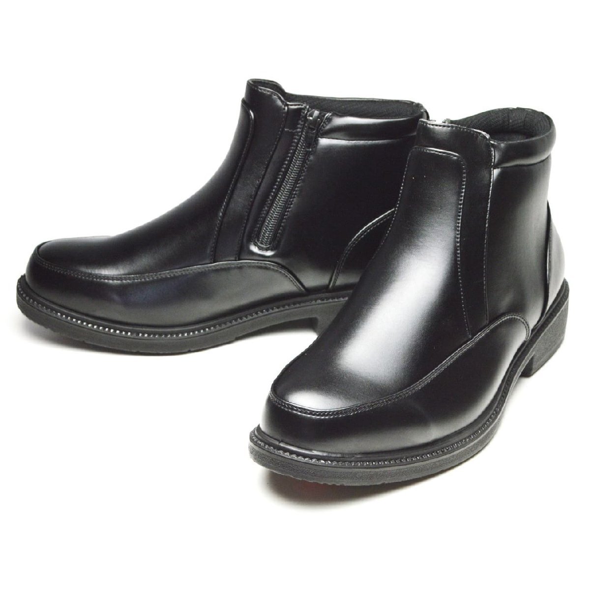 新品■25.5cm ブーツ メンズ 防水 ビジネス 革靴 レインシューズ カジュアル ワークブーツ 幅広 4E EEEE 防滑 屈曲 防寒 グリップ 紳士靴拍卖