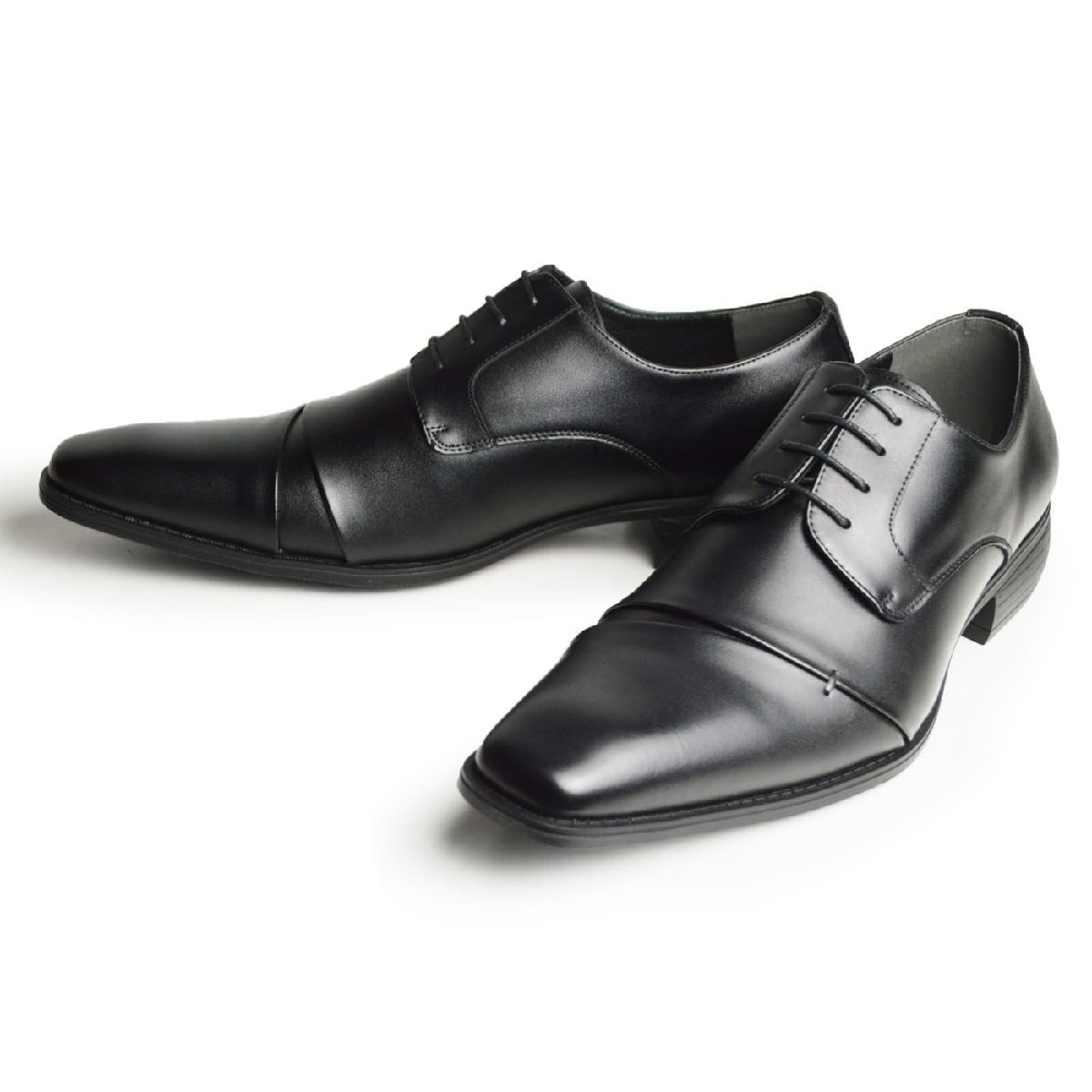 新品■26.5cm ビジネスシューズ 革靴 レースアップ ストレートチップ 脚長 スクエアトゥ ロングノーズ 2E 日本製 フォーマル 紳士靴拍卖