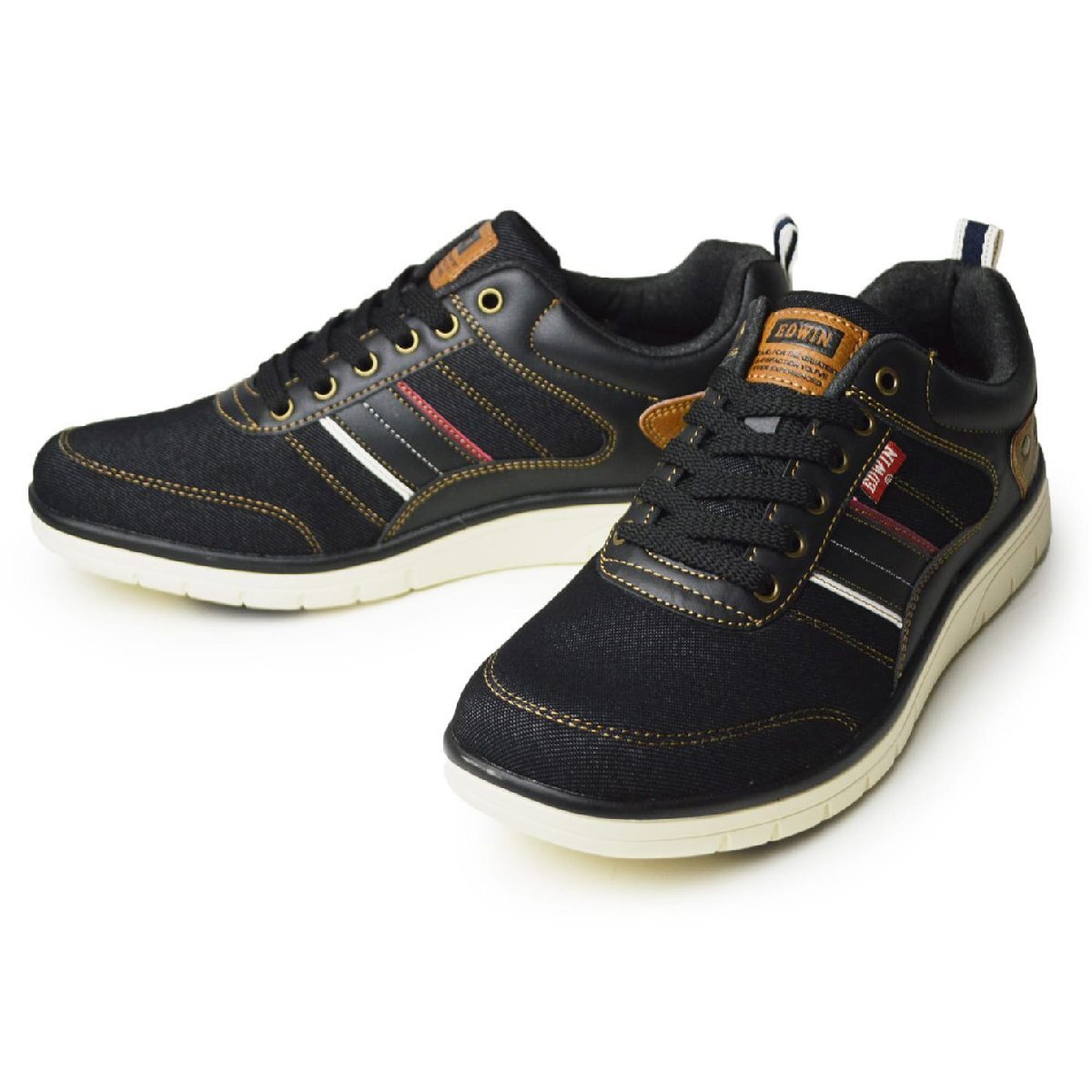 新品■25cm EDWIN エドウィン スニーカー メンズ 軽量 カジュアルシューズ 防滑 幅広 4E EEEE ローカット ストレッチ 靴【エコ配送】拍卖