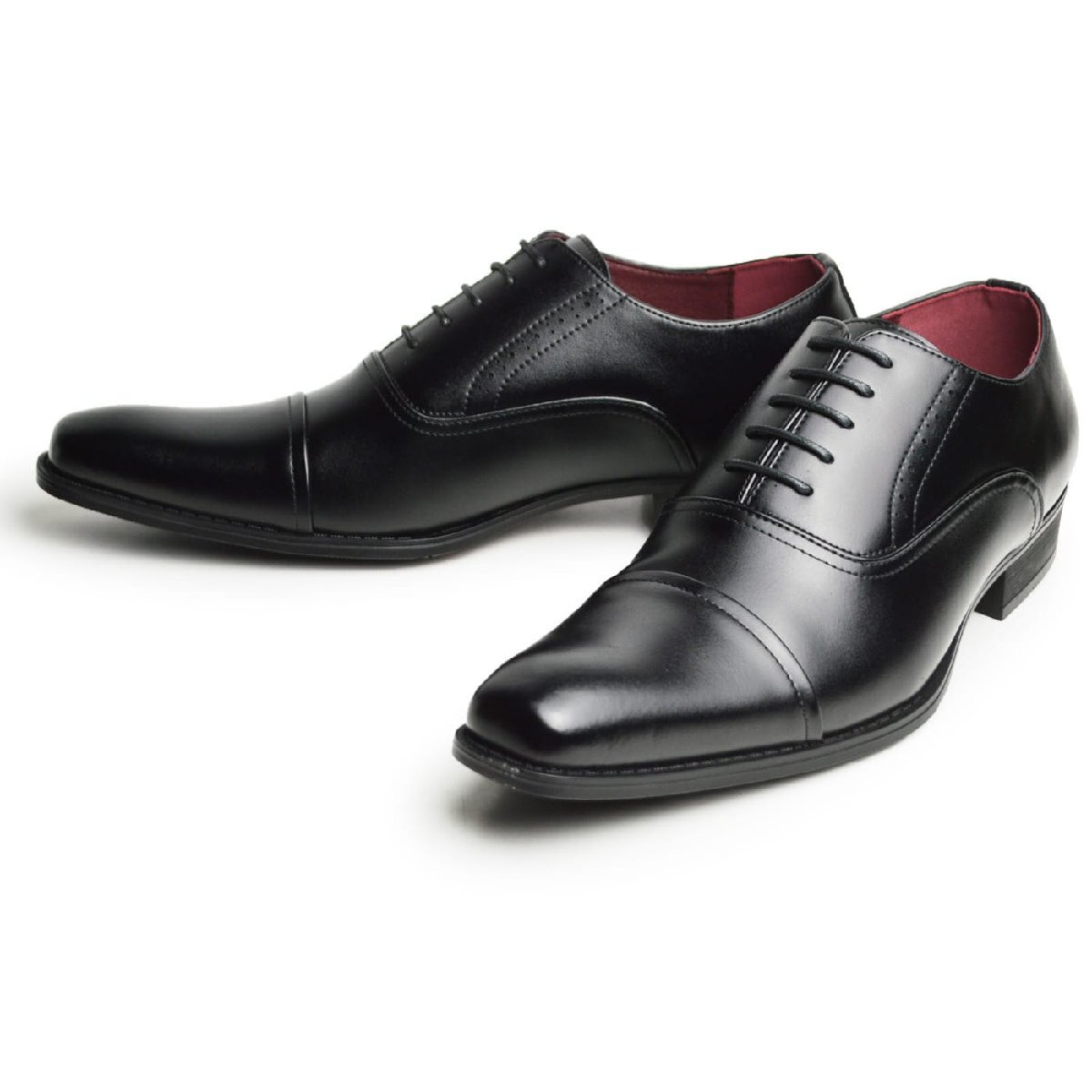 新品■27cm ビジネスシューズ 革靴 レースアップ ストレートチップ 脚長 スクエアトゥ ロングノーズ 2E 日本製 フォーマル 紳士靴拍卖